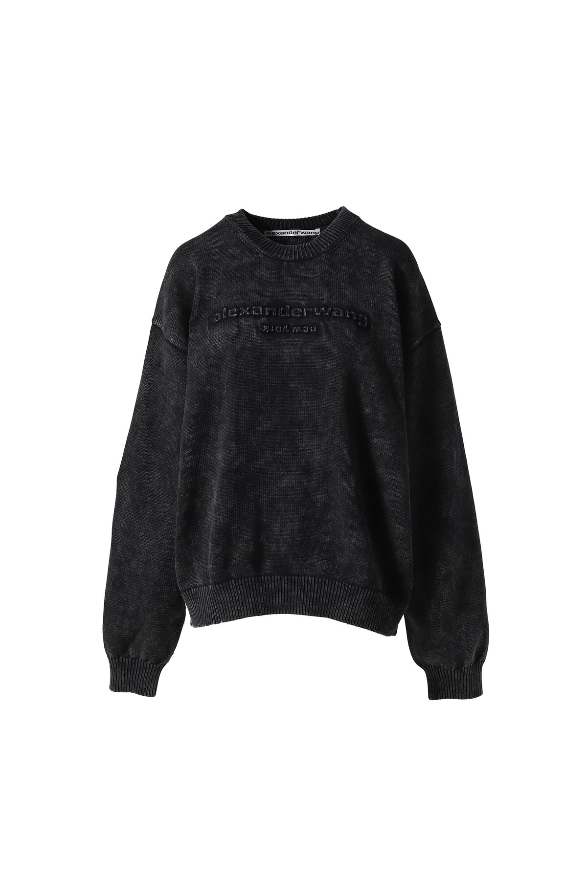 OVERSIZED LS PULLOVER W EMBOSS ALEXANDER WANG LOGO / STORM