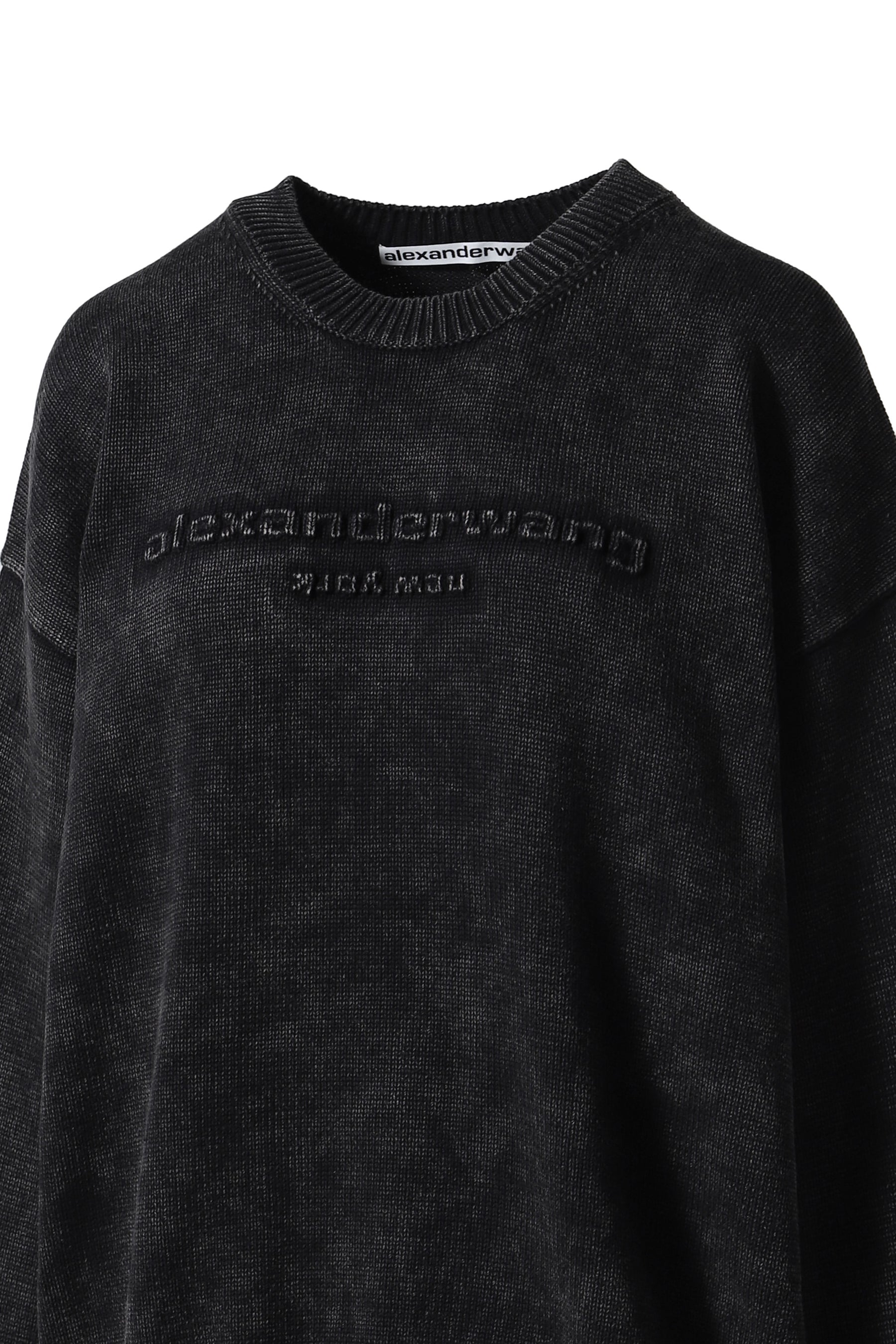 OVERSIZED LS PULLOVER W EMBOSS ALEXANDER WANG LOGO / STORM