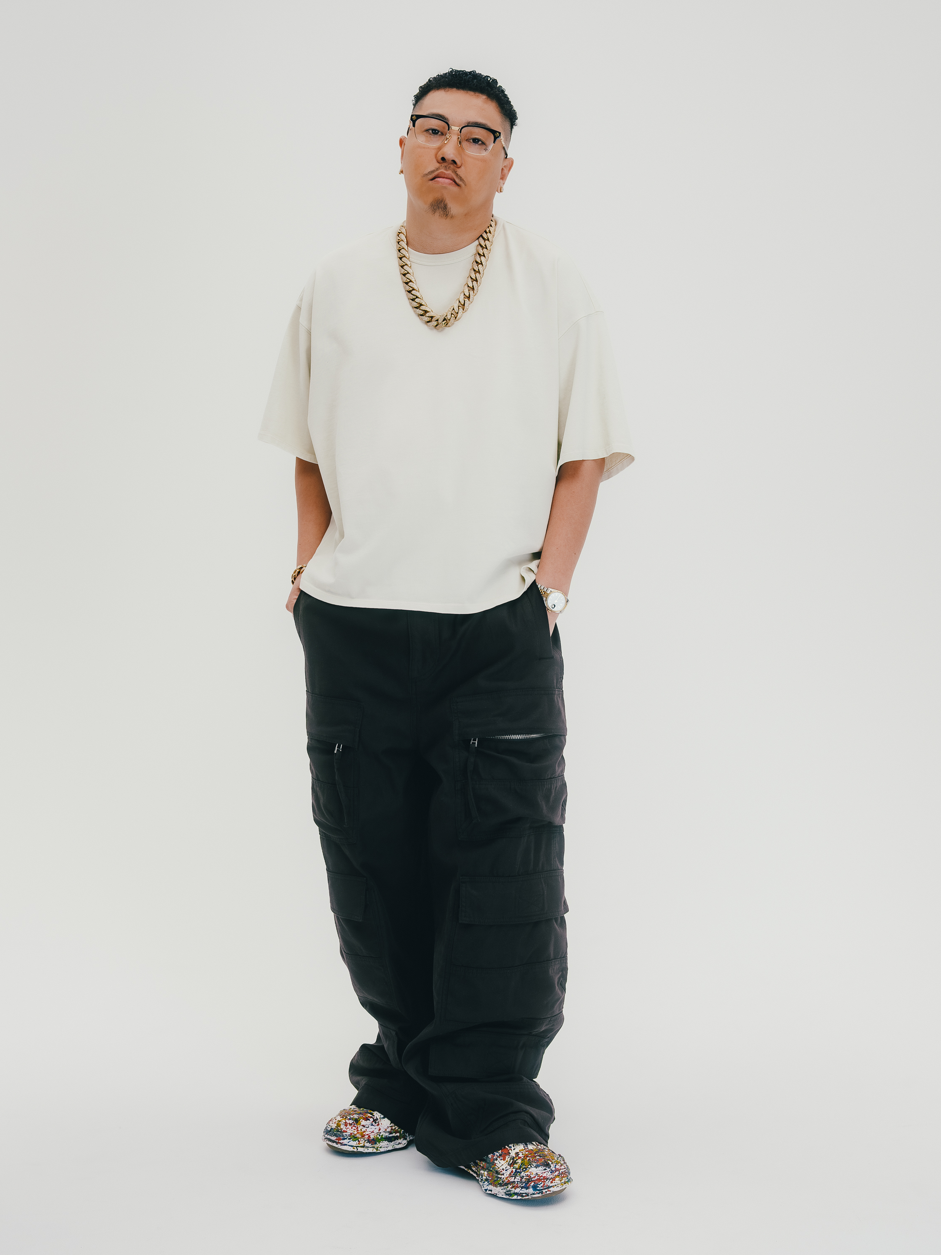 BREATH NEW RICH TRIPLE CARGO PANTS / COTTON BLK