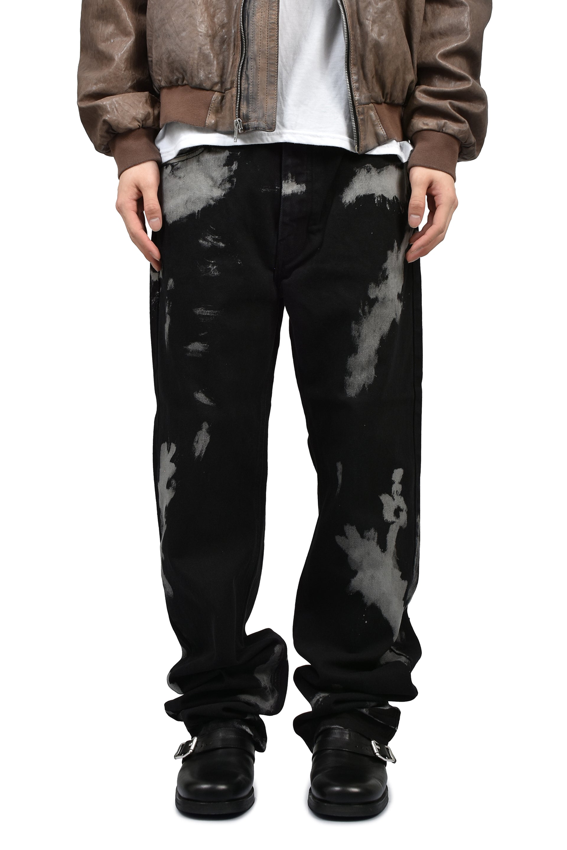 BLEACH STRAIGHT LEG PANT / BLK BLEACH