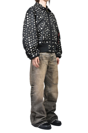 JAPANESE USED DENIM LOOSE FLARED FIT / BLK