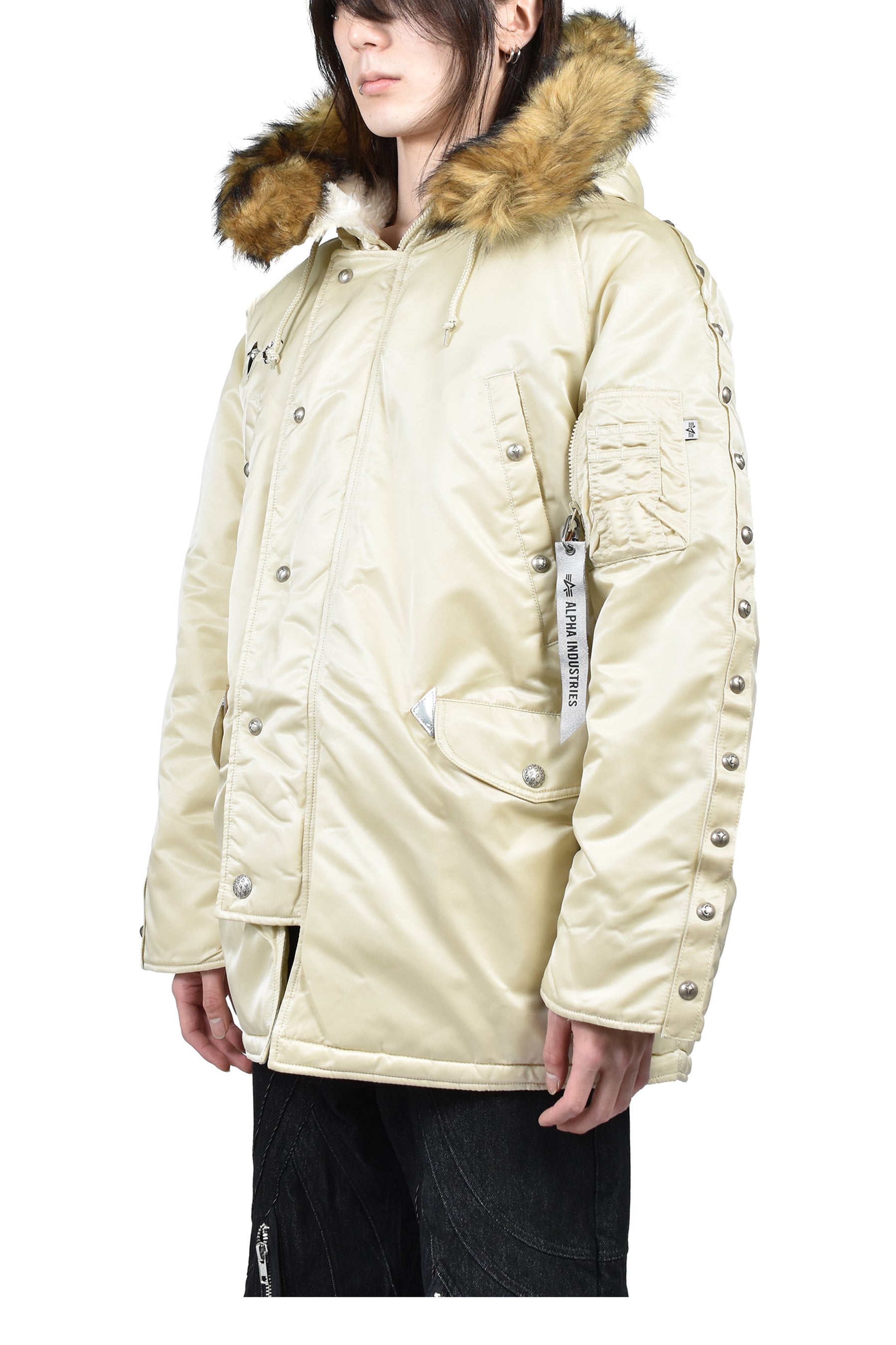 AI N-3B PARKA (DETACHABLE RIVET VELCRO) / VTG WHT