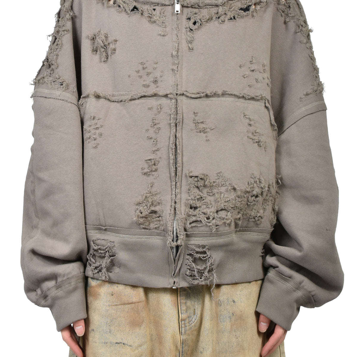 LATUI ATELIER ROISE ダメージ加工 パーカー　フーディ LATUI ATELIER ラトゥイ アトリエ SS26 ANGER ISSUES HOODIE / BLK