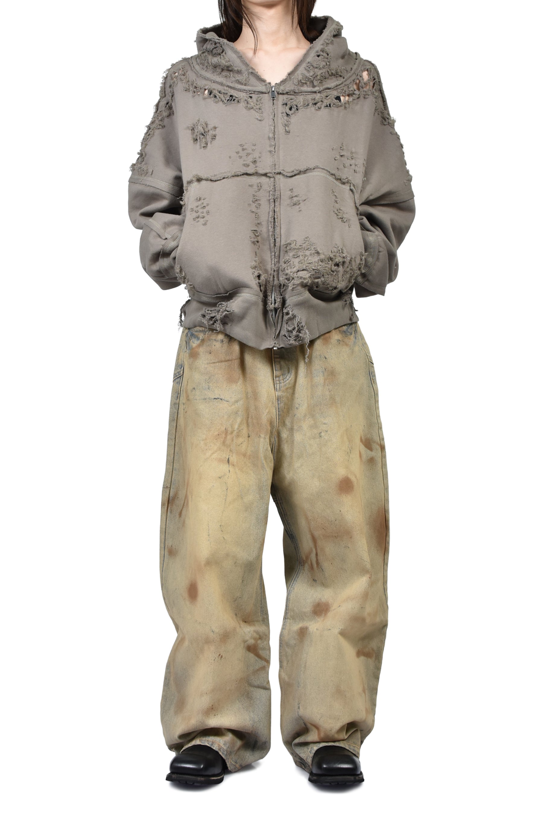 LATUI ATELIER ラトゥイ アトリエ SS26 ANGER ISSUES HOODIE / BLK