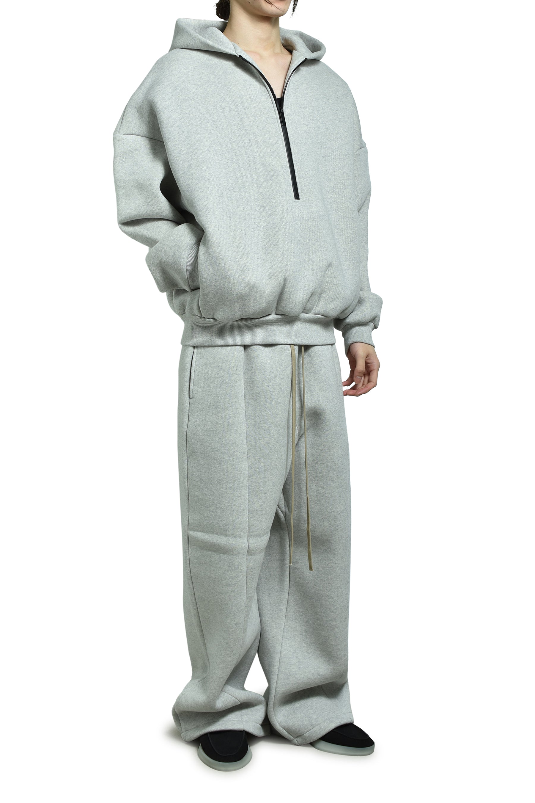 WIDE LEG SWEATPANT / MELANGE GRY