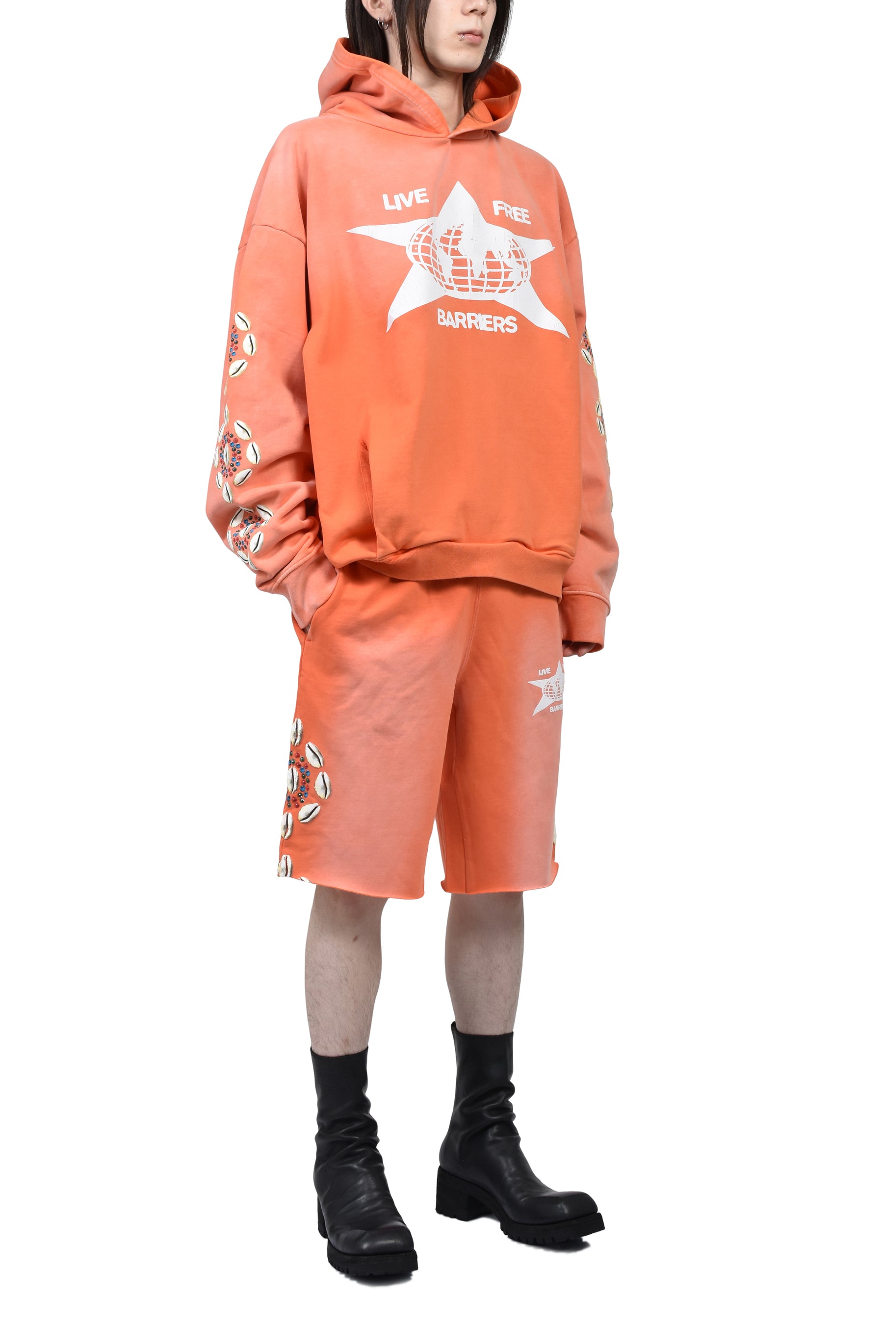 BARRIERS COWRIE SHELL HOODIE / ORG 