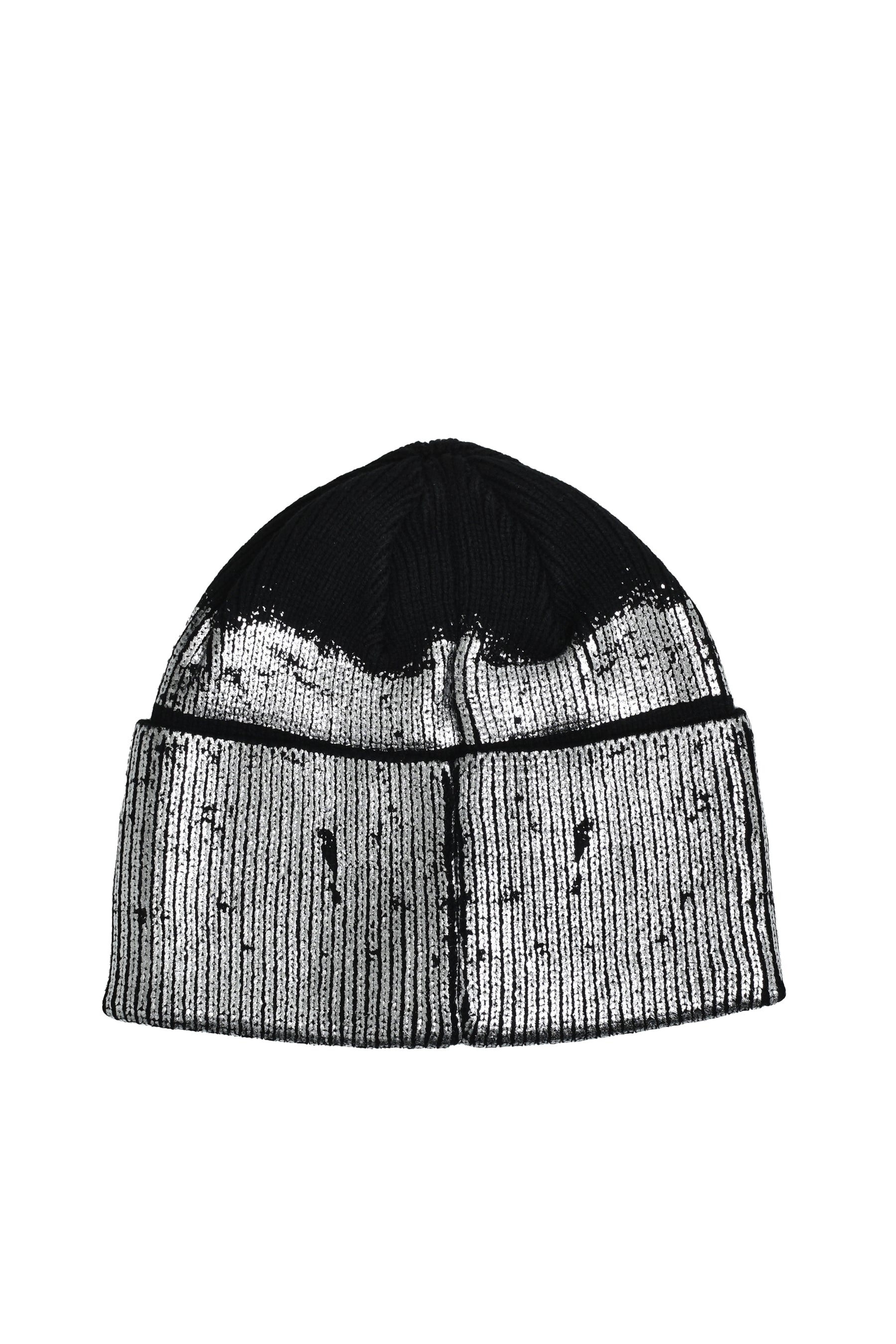 FOIL PRINT KNIT CAP / BLACK