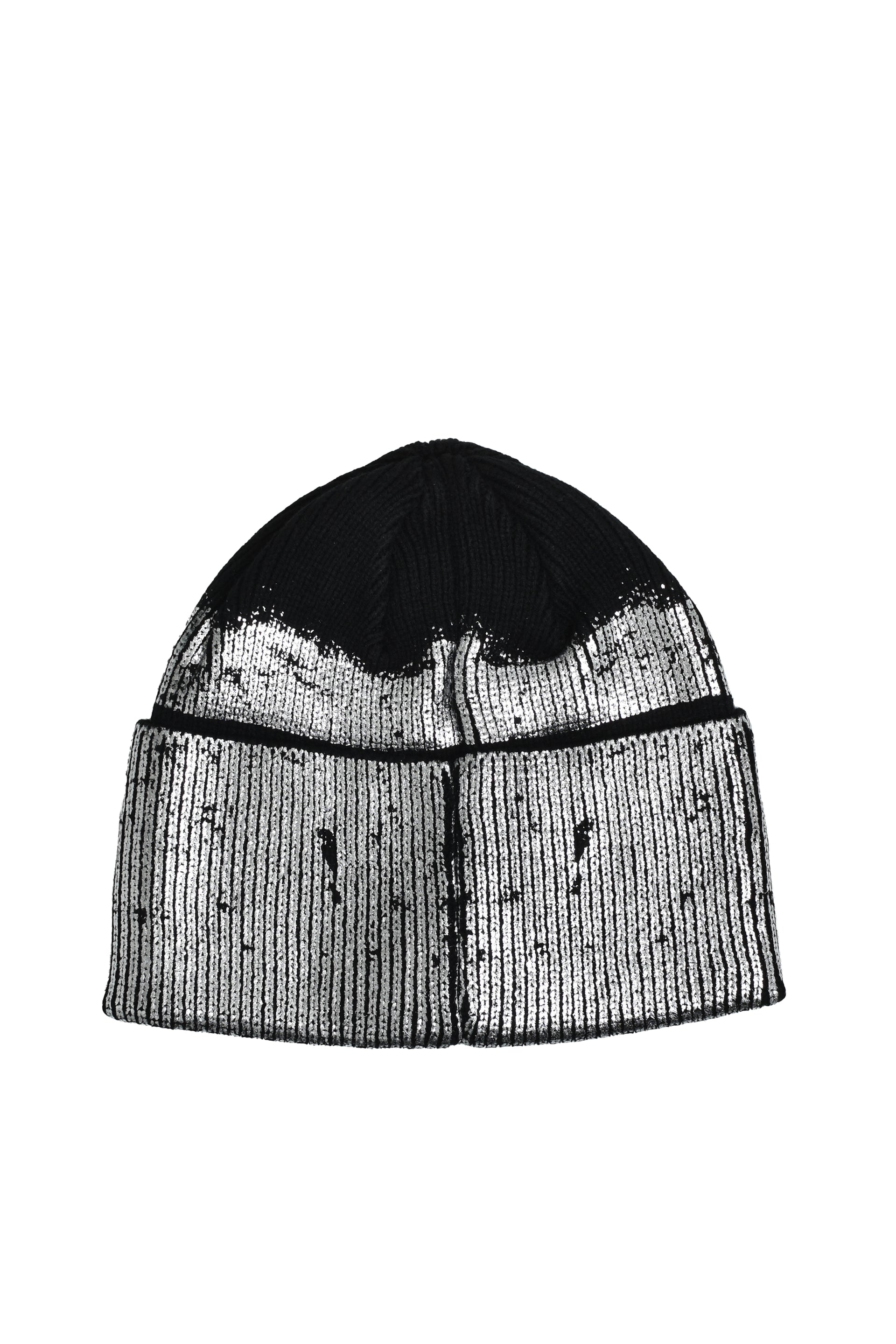 FOIL PRINT KNIT CAP / BLK