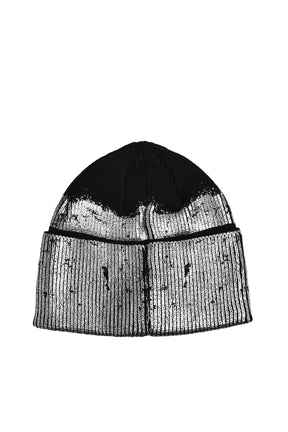 FOIL PRINT KNIT CAP / BLACK
