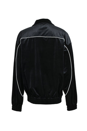 SCRIPT LOGO PIPING VELOR JACKET / BLK