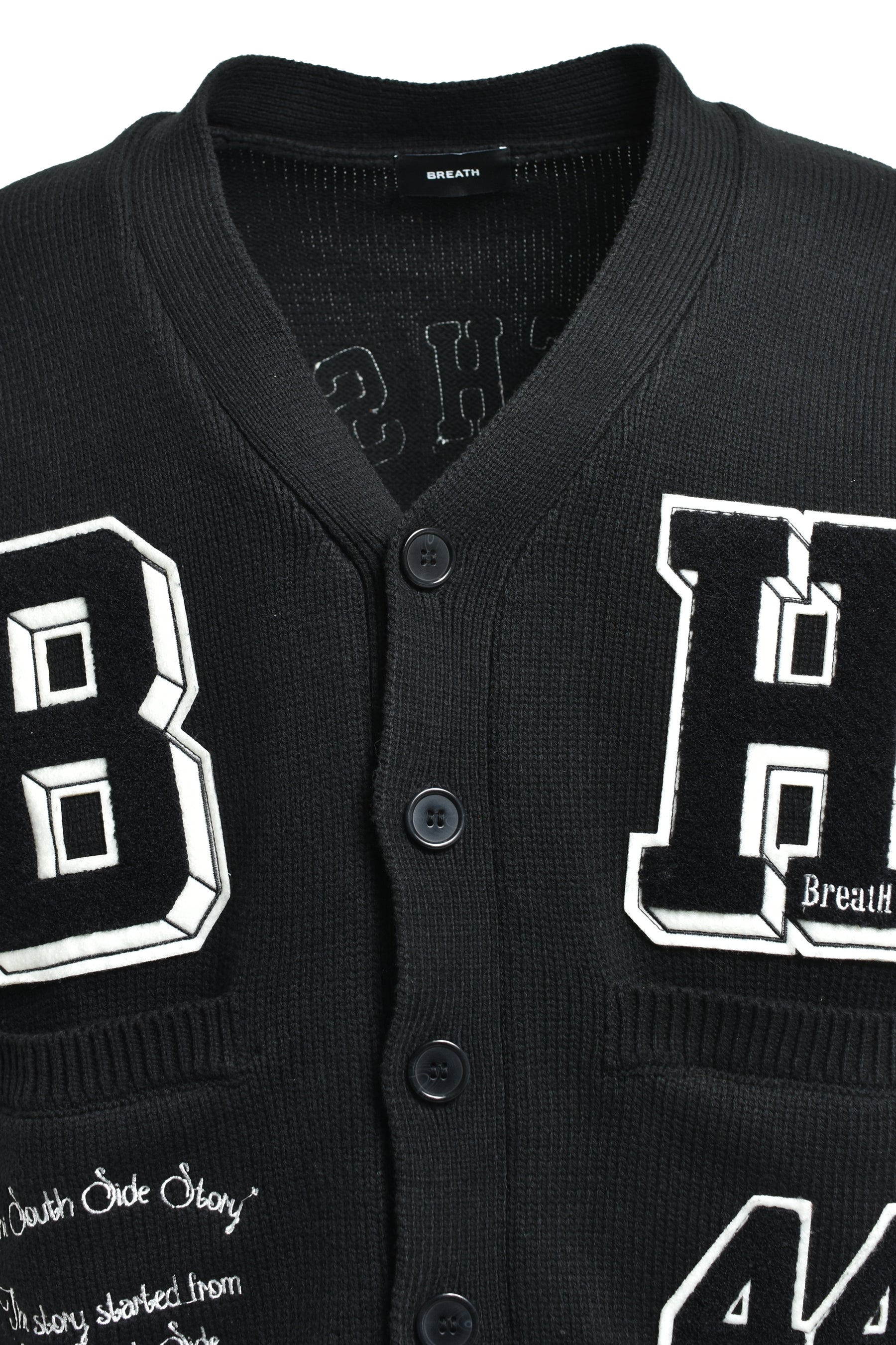 BH PATCH KNIT CARDIGAN / BLACK