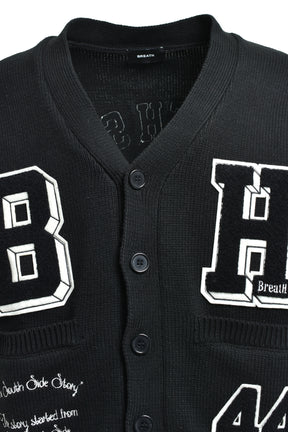 BH PATCH KNIT CARDIGAN / BLACK