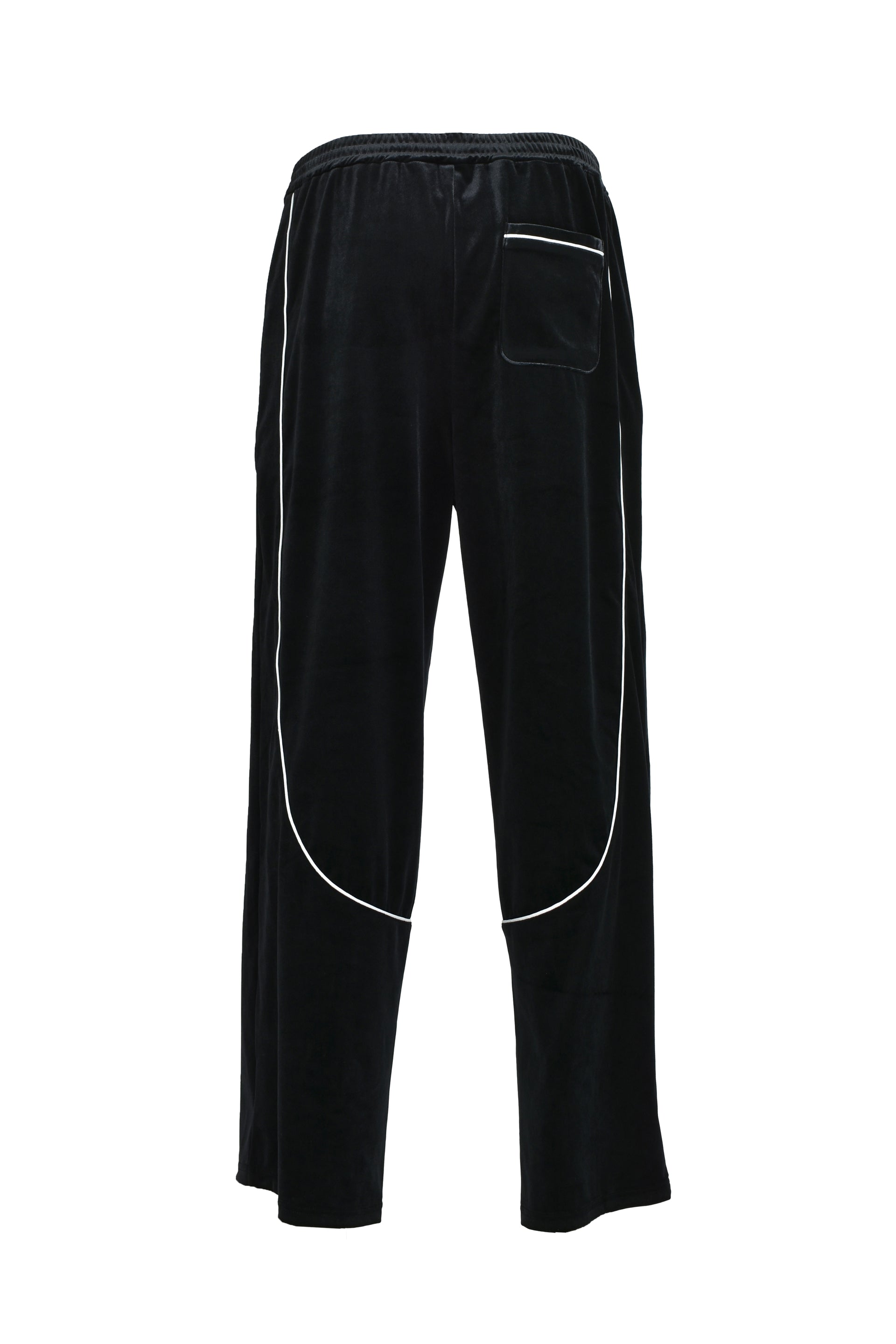 SCRIPT LOGO PIPING VELOUR TRACK PANTS / BLK