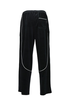SCRIPT LOGO PIPING VELOR TRACK PANTS / BLK
