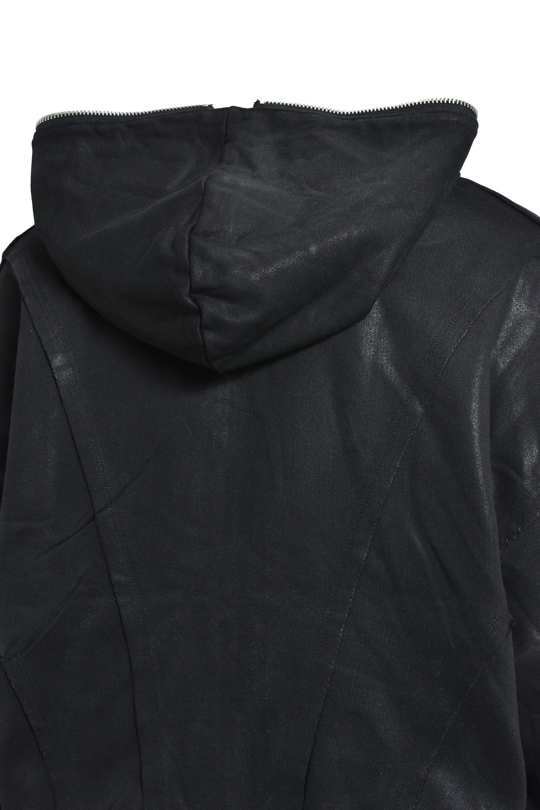 COATING ZIP UP HOODIE / BLACK 