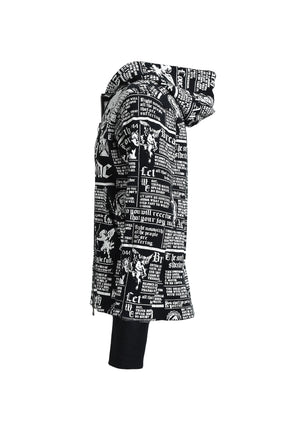 SKULL WASH WAFFLE ZIP UP HOODE / BLK