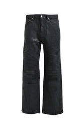COATING BIKER DENIM PANTS / BLK