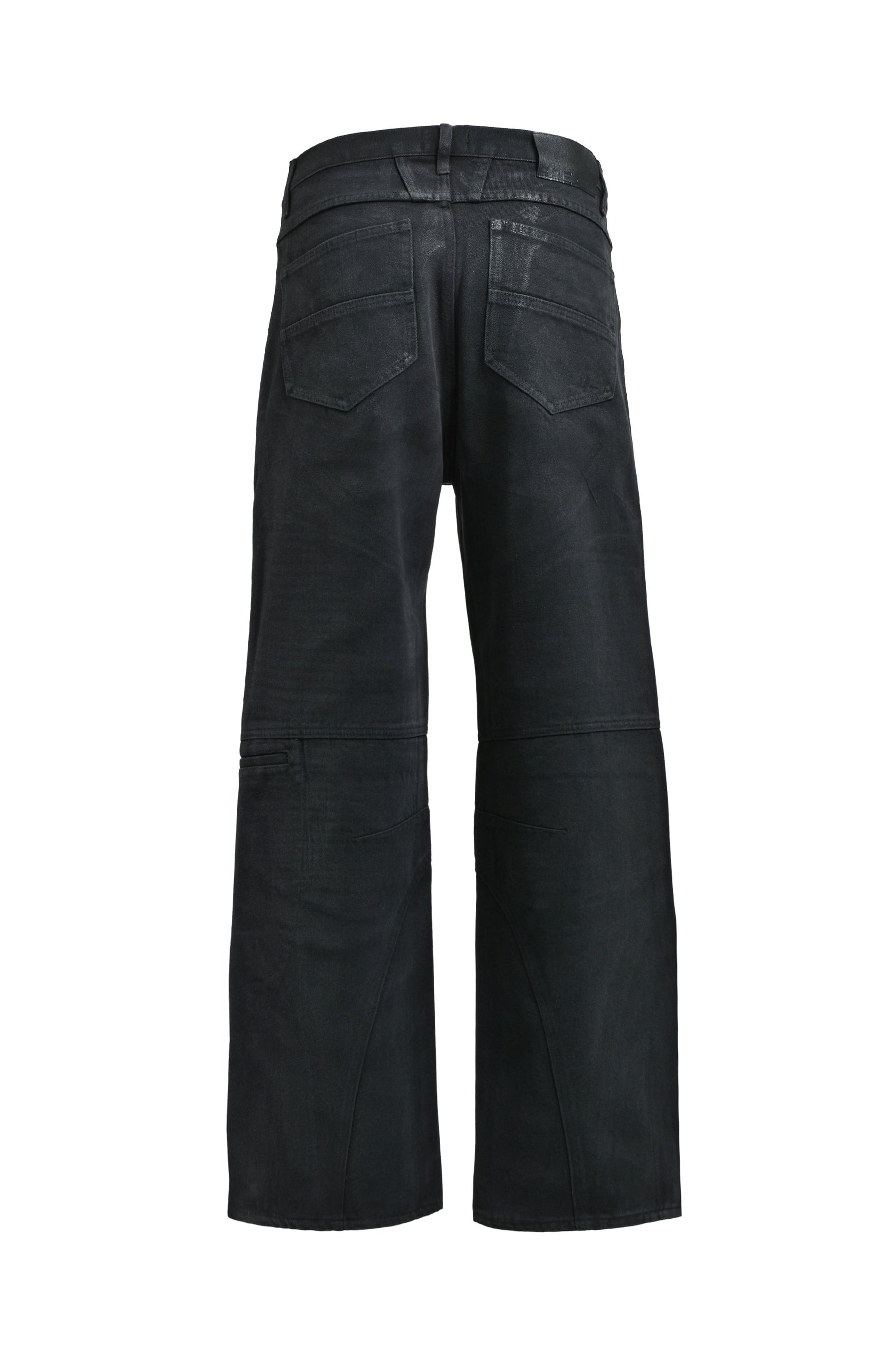 COATING BIKER DENIM PANTS / BLK