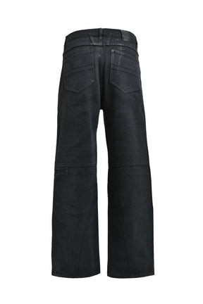 COATING BIKER DENIM PANTS / BLK