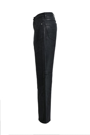 COATING BIKER DENIM PANTS / BLK