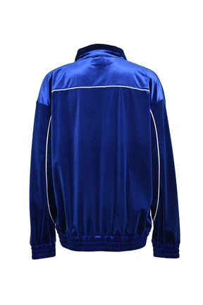 SCRIPT LOGO PIPING VELOR JACKET / BLU 