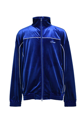 SCRIPT LOGO PIPING VELOR JACKET / BLU 