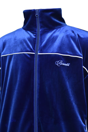 SCRIPT LOGO PIPING VELOR JACKET / BLU 