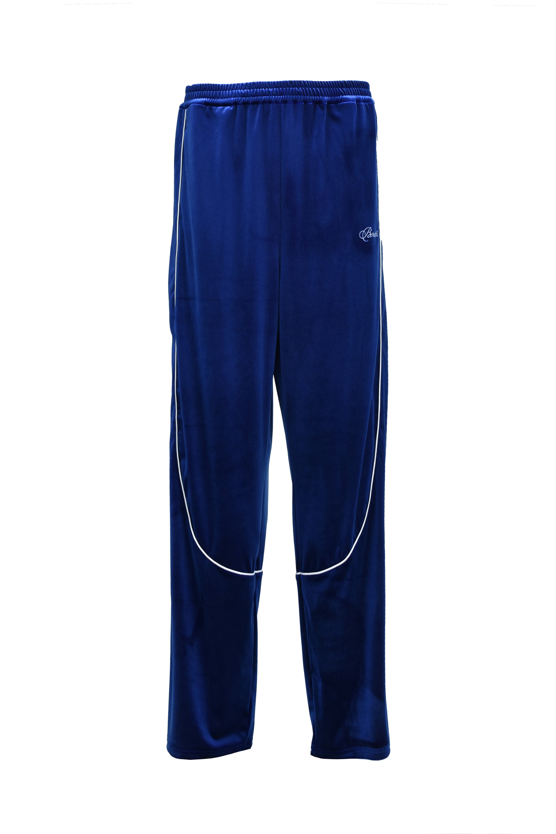 SCRIPT LOGO PIPING VELOUR TRACK PANTS / BLU