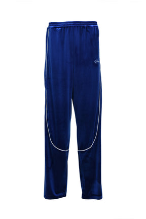 SCRIPT LOGO PIPING VELOUR TRACK PANTS / BLU