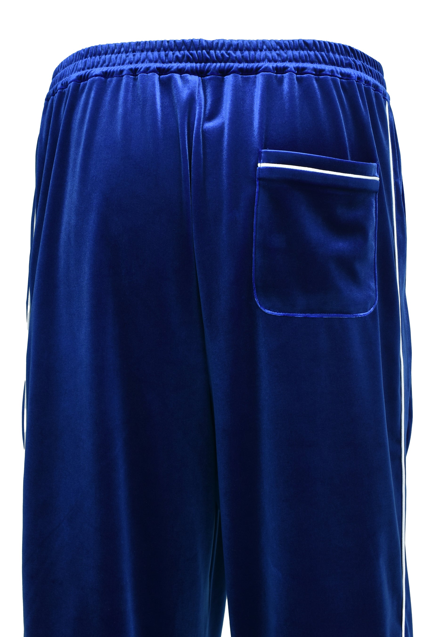 SCRIPT LOGO PIPING VELOUR TRACK PANTS / BLU
