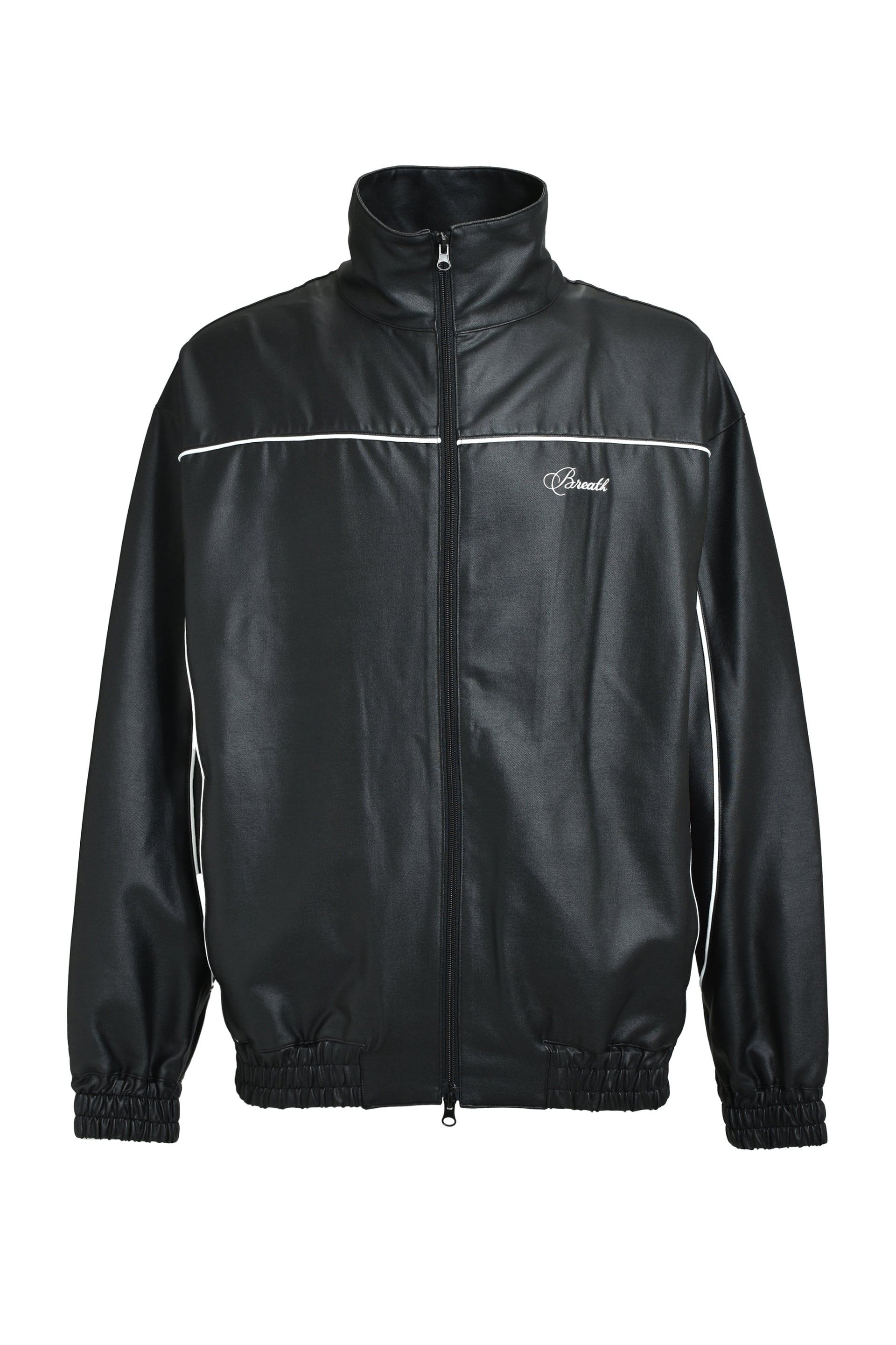 SCRIPT LOGO PIPING COATING TRACK JACKET / BLK