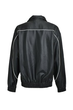 SCRIPT LOGO PIPING COATING TRACK JACKET / BLK 