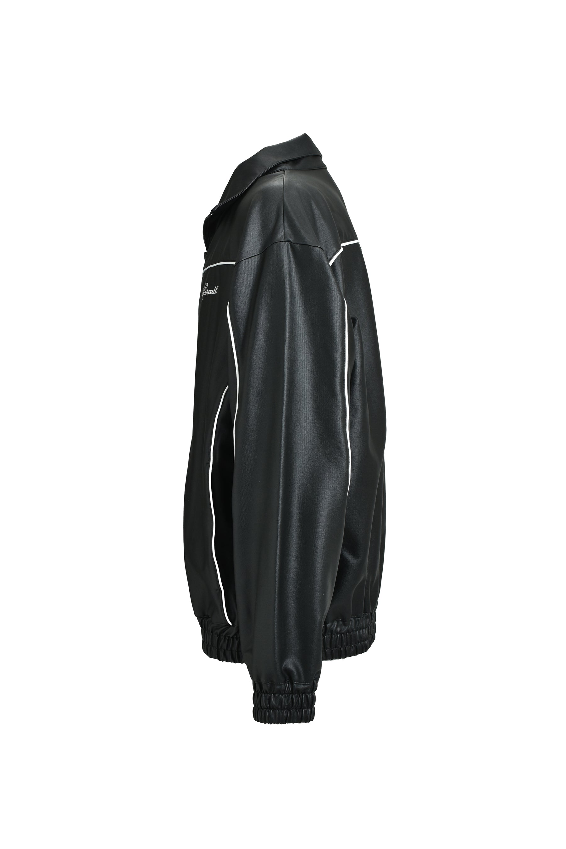 SCRIPT LOGO PIPING COATING TRACK JACKET / BLK 