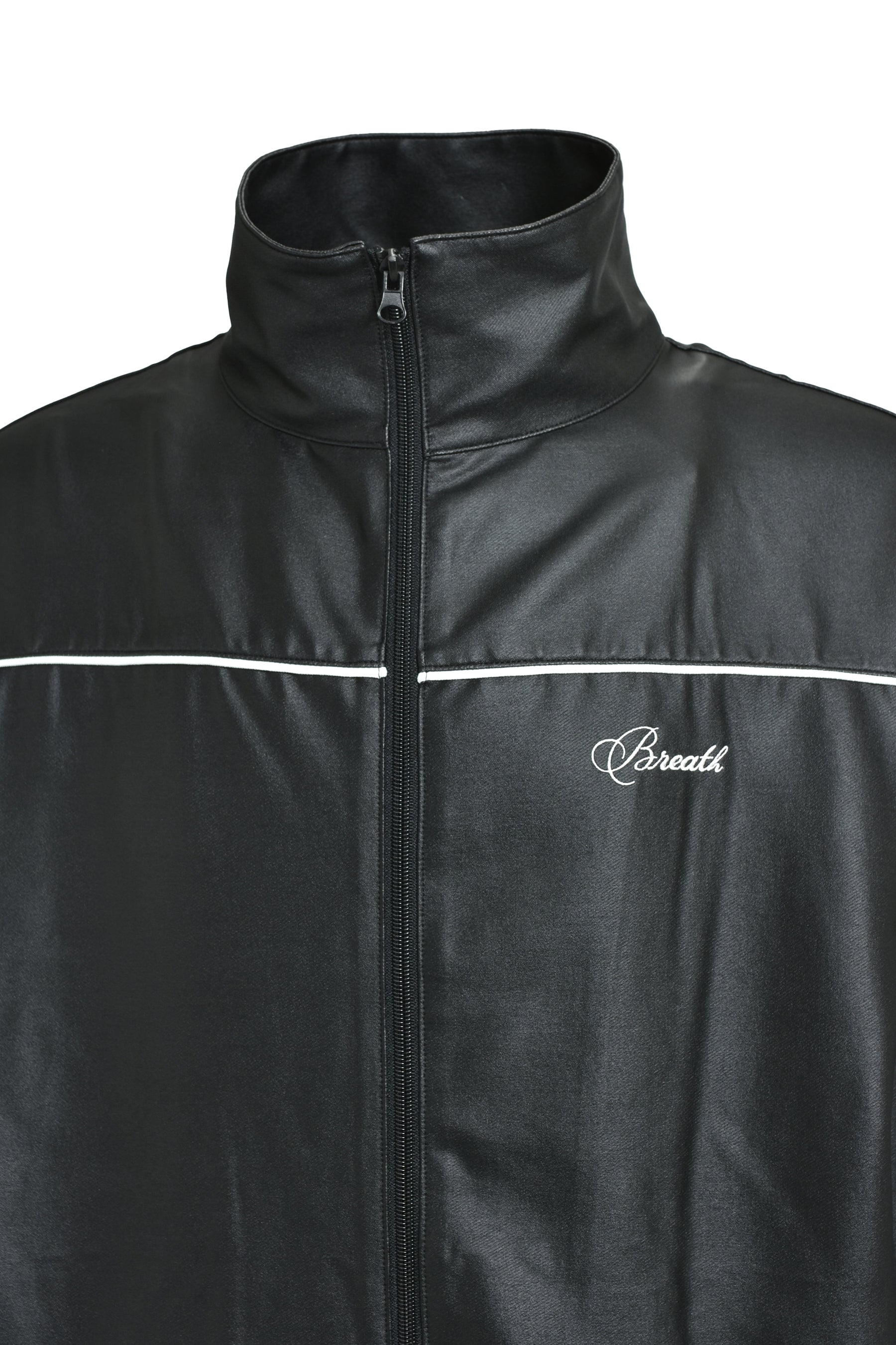 SCRIPT LOGO PIPING COATING TRACK JACKET / BLK 
