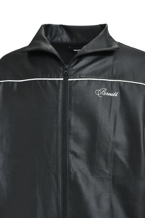 SCRIPT LOGO PIPING COATING TRACK JACKET / BLK 