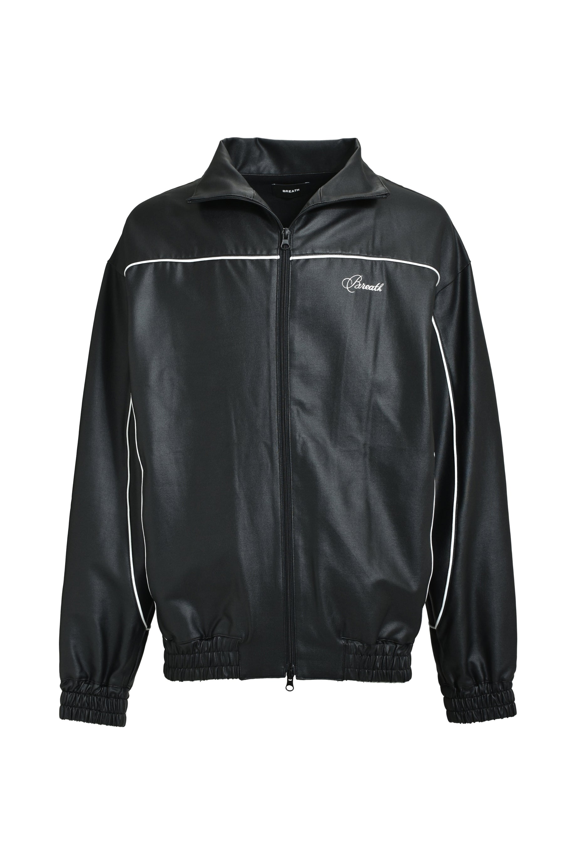 SCRIPT LOGO PIPING COATING TRACK JACKET / BLK 