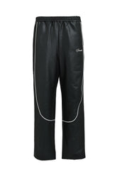 SCRIPT LOGO PIPING COATING TRACK PANTS / BLK