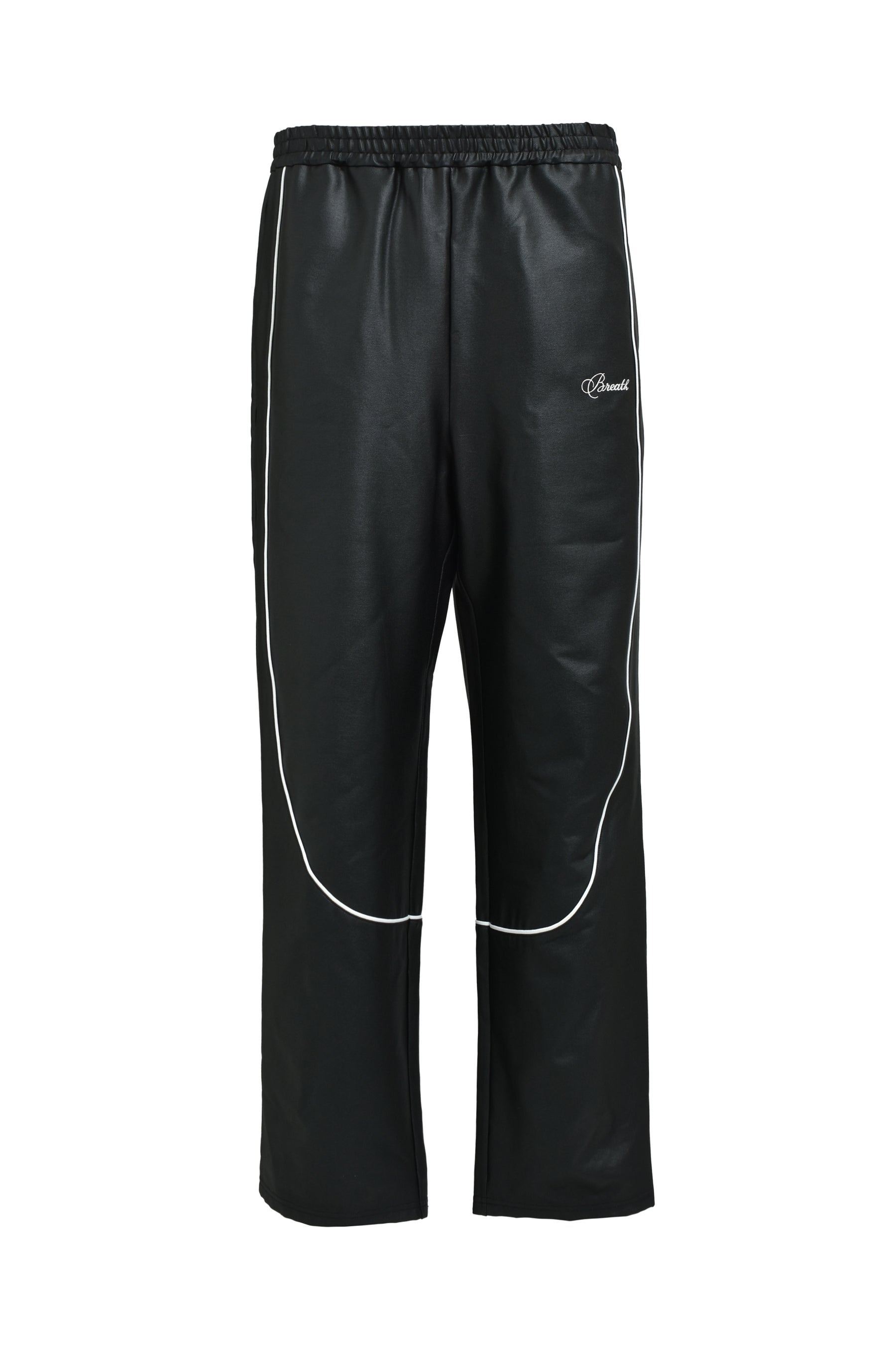 SCRIPT LOGO PIPING COATING TRACK PANTS / BLK