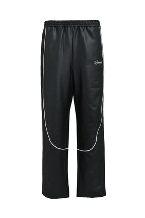 SCRIPT LOGO PIPING COATING TRACK PANTS / BLK