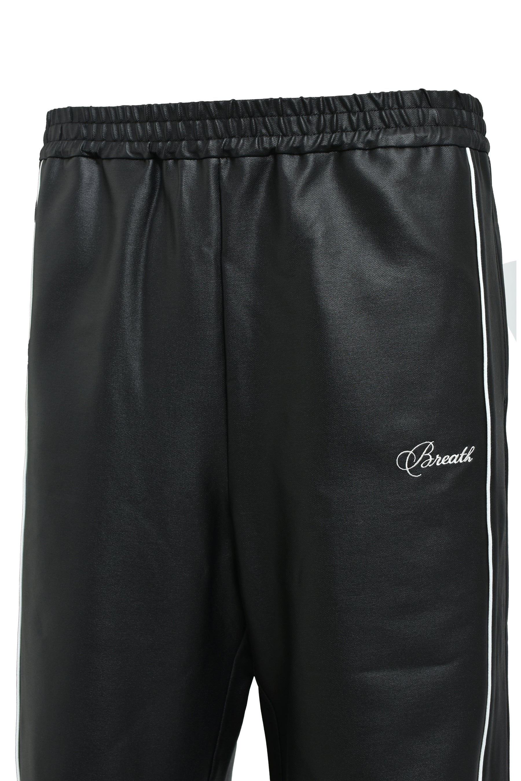 SCRIPT LOGO PIPING COATING TRACK PANTS / BLK