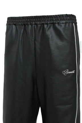 SCRIPT LOGO PIPING COATING TRACK PANTS / BLK