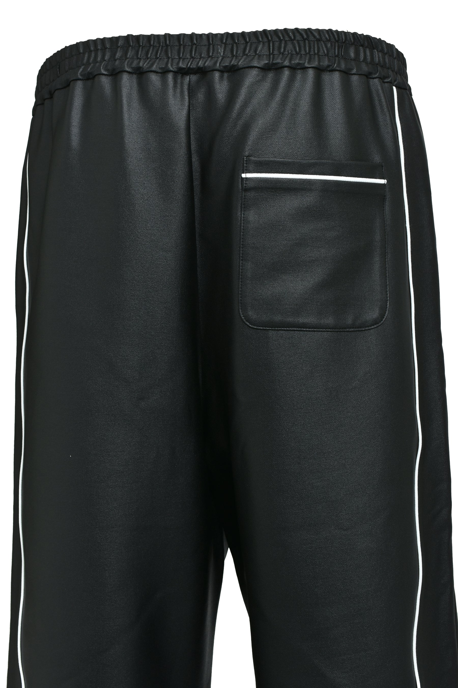 SCRIPT LOGO PIPING COATING TRACK PANTS / BLK