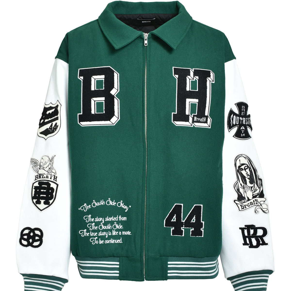 BREATH(ブレス) 25aw BY PATCH STADIUM JACKET BREATH FW25 BH PATCH STADIUM JACKET / GRN - NUBIAN