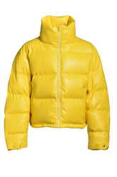 FAUX LEATHER DOWN JACKET / YEL 