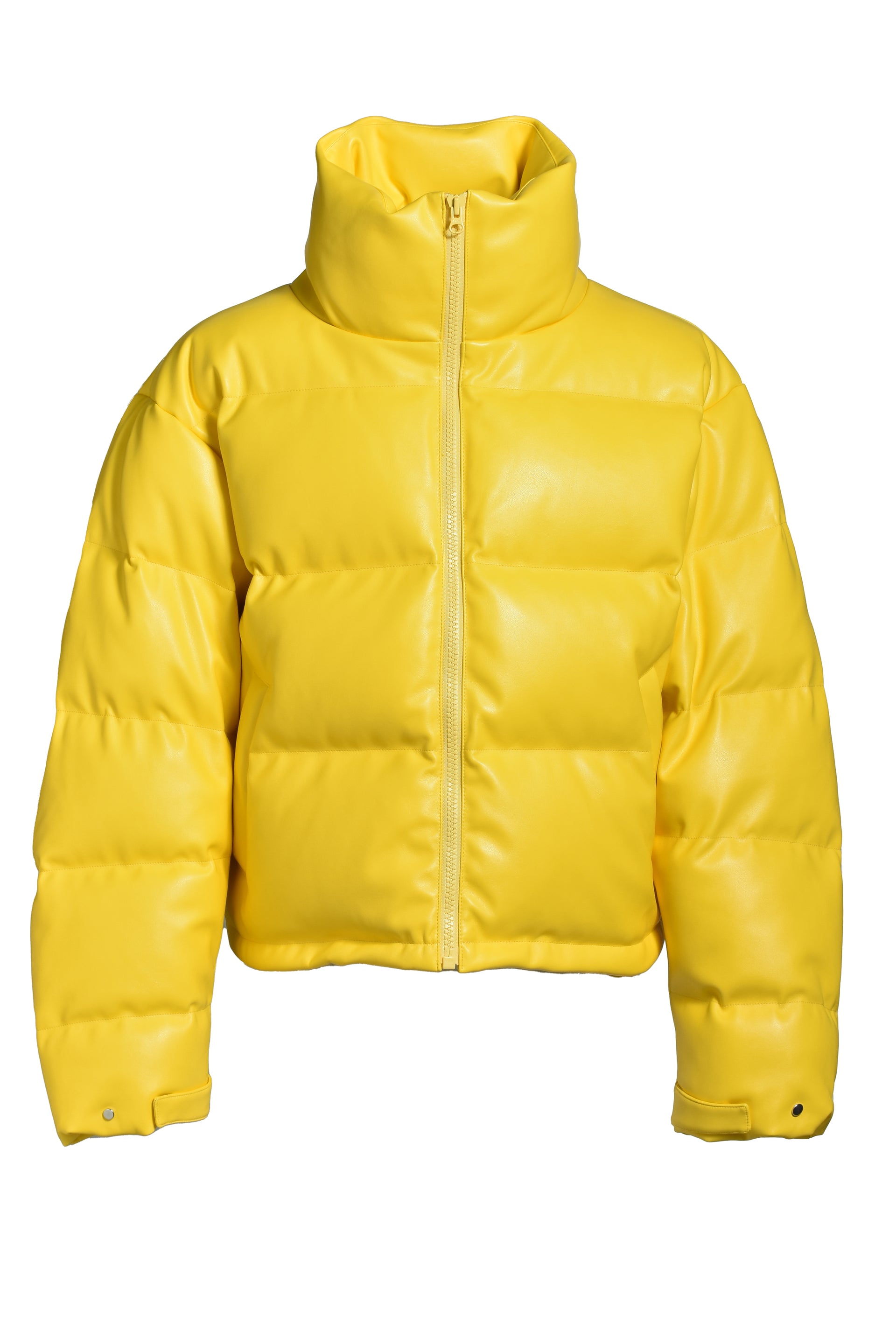 FAUX LEATHER DOWN JACKET / YEL