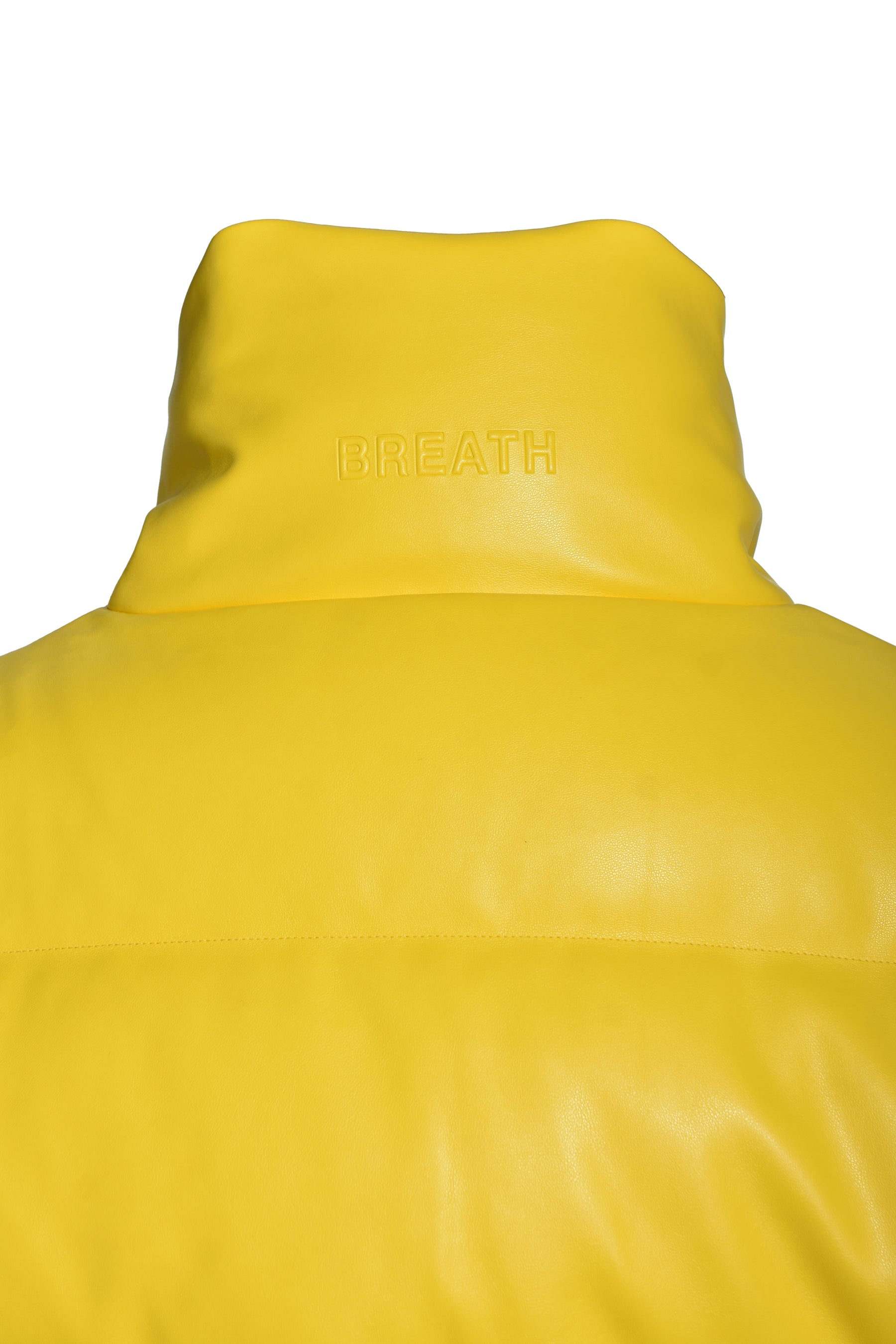 FAUX LEATHER DOWN JACKET / YEL 