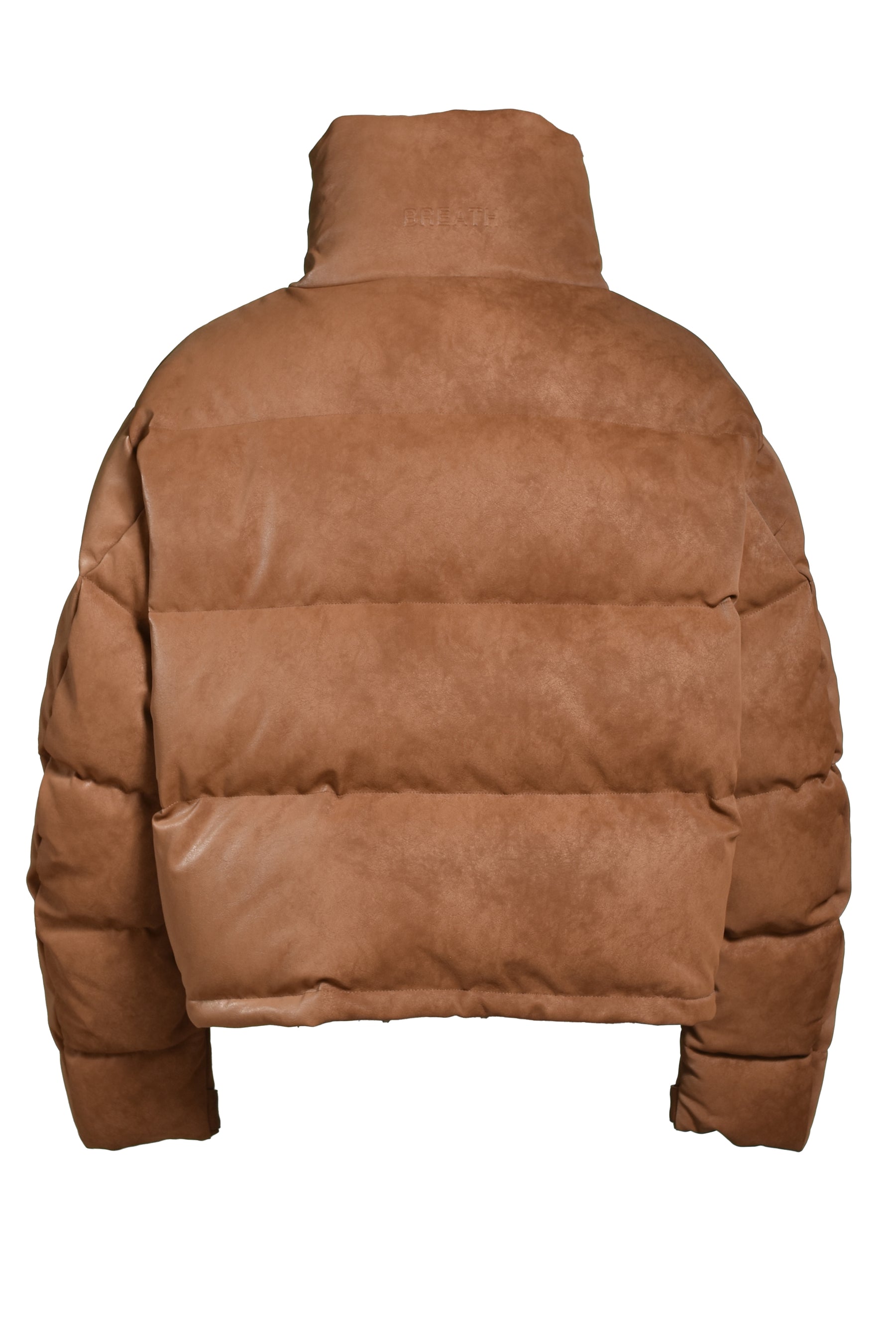 FAUX LEATHER SHRINK DOWN JACKET / BRW 