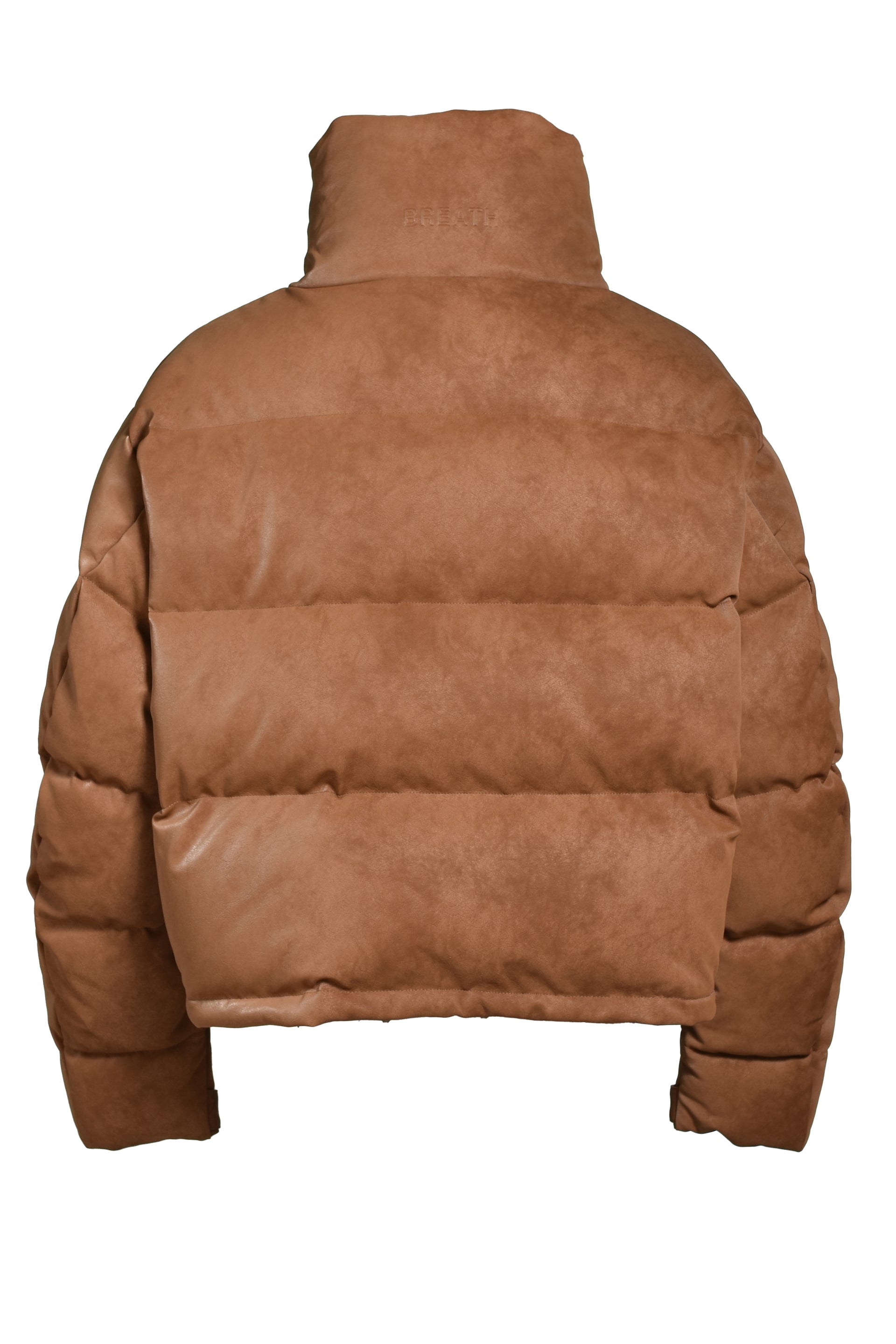 FAUX LEATHER SHRINK DOWN JACKET / BRW