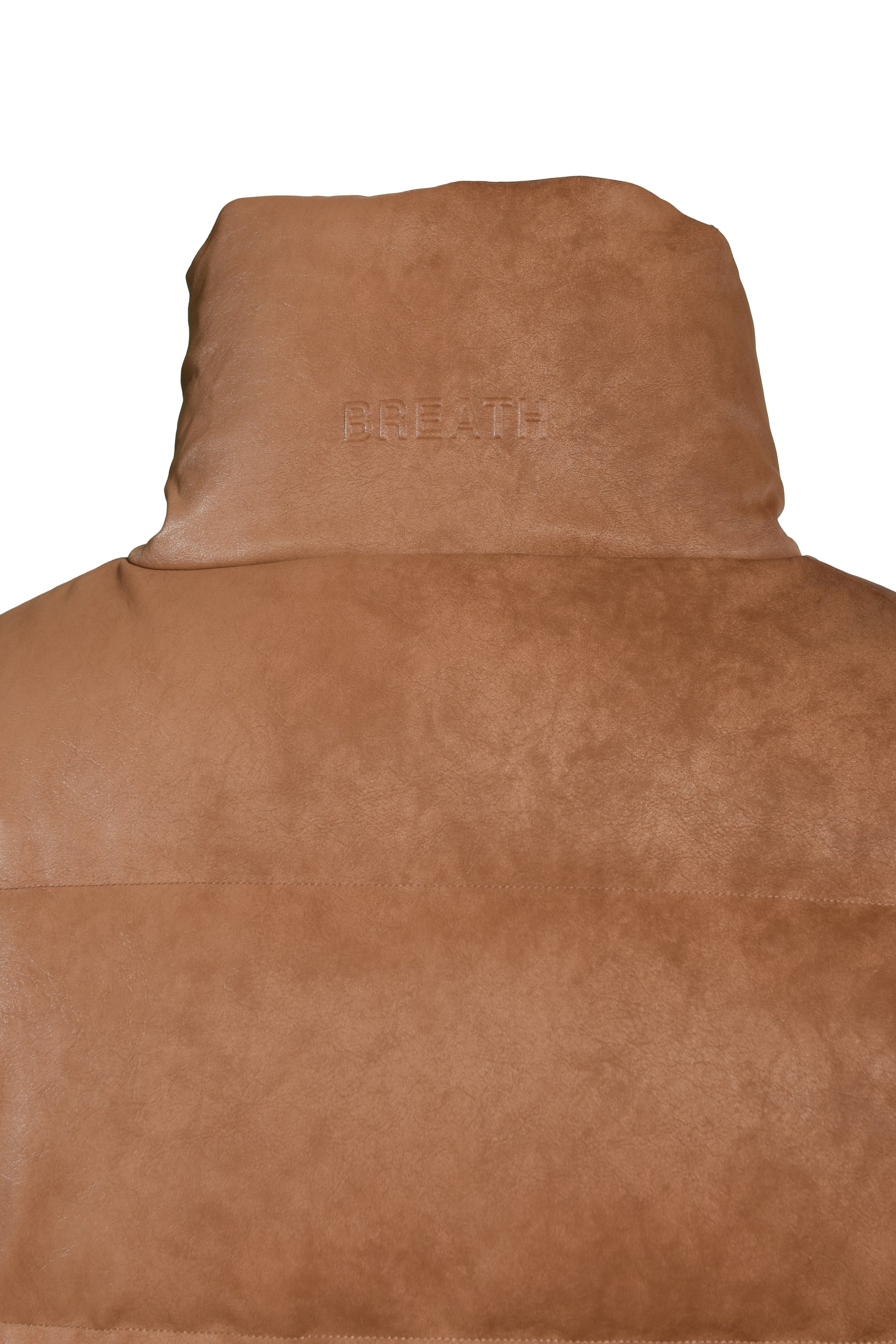 FAUX LEATHER SHRINK DOWN JACKET / BRW 
