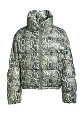 FAUX LEATHER SNAKE DOWN JACKET / GRN SNAKE